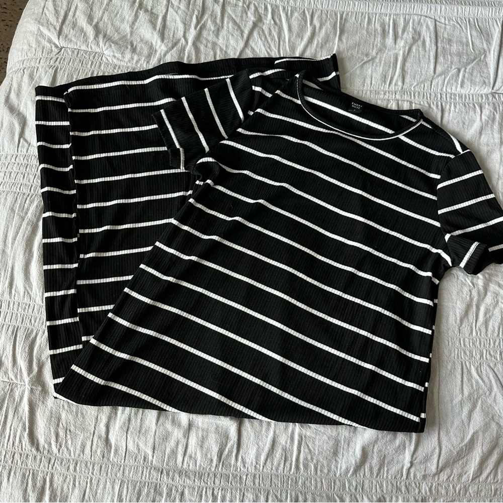 Black and White Striped T-Shirt Dress